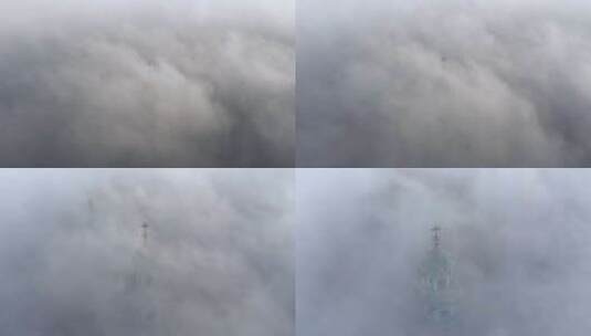 波兰克拉科夫瓦维尔城堡上空浓雾弥漫，略微高清在线视频素材下载