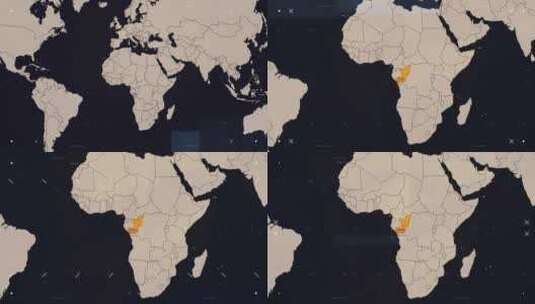 刚果Hud新闻地图高清在线视频素材下载