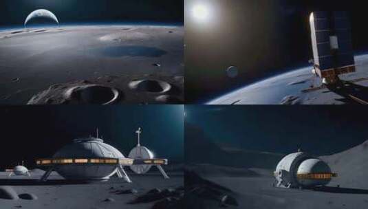 宇宙太空航天科技月球基地视频合集高清在线视频素材下载
