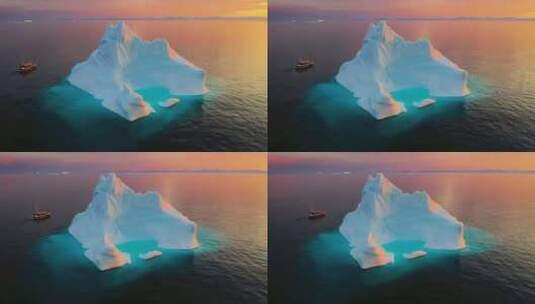 4K-海洋中的冰山、南极北极02高清在线视频素材下载