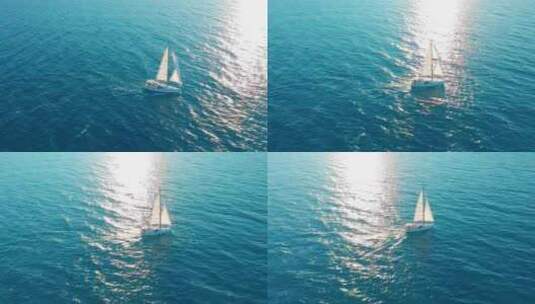 海上的帆美景航拍扬帆起航宣传片_4K高清在线视频素材下载