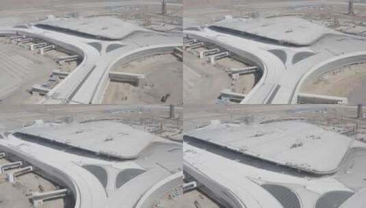 内蒙古呼和浩特和林格尔建设中新机场高清在线视频素材下载