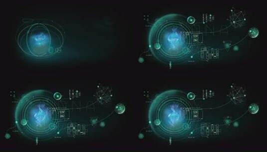 增强现实 DNA 链与信息图表高清在线视频素材下载