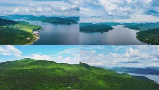 【合集】吉林春夏季松花湖航拍自然风景高清在线视频素材下载