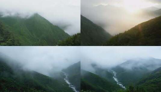 雨后山区云层高清在线视频素材下载