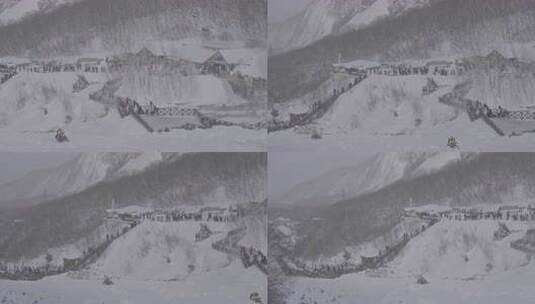 被雪覆盖的长白山北坡景区风光高清在线视频素材下载