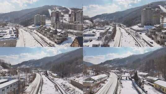 万峰通化滑雪场高清在线视频素材下载