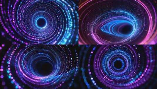 炫彩粒子隧道背景素材高清在线视频素材下载