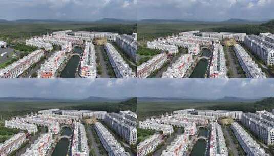 航拍视频展示了一个新建的、规划好的城市社高清在线视频素材下载