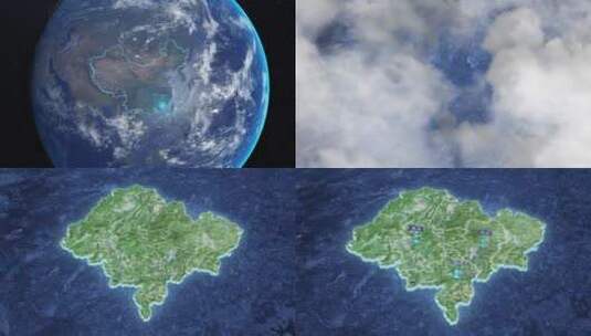 龙岩市-地球俯冲到区位地图高清AE视频素材下载