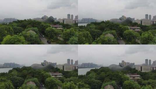 航拍广西柳州城市绿化高清在线视频素材下载