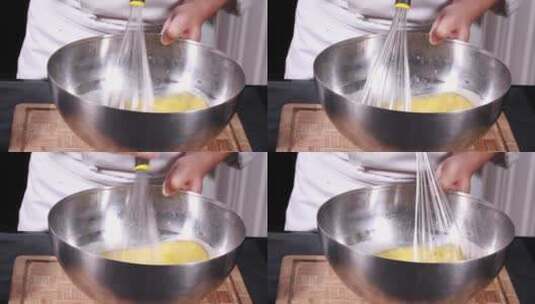 打蛋器发鸡蛋制作甜点高清在线视频素材下载