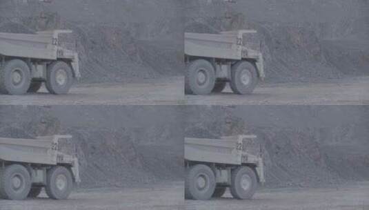 大型露天铁矿矿石装运LOG高清在线视频素材下载