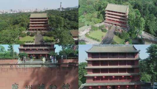越秀山广州博物馆航拍高清在线视频素材下载