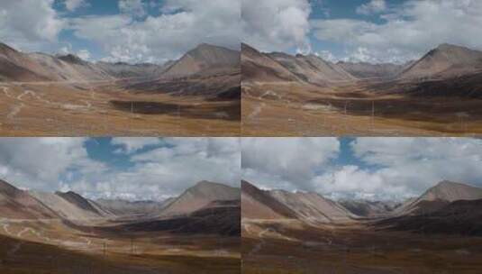 中国西部西藏风光延时高山牧场云层阴影变化高清在线视频素材下载