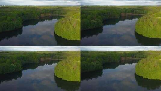 湖水映照天空的壮观镜头高清在线视频素材下载