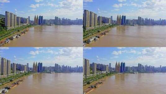 重庆南滨江航拍高清在线视频素材下载
