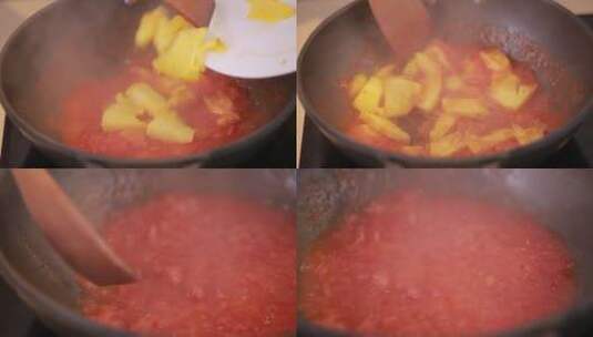 【镜头合集】美食菠萝古老肉高清在线视频素材下载