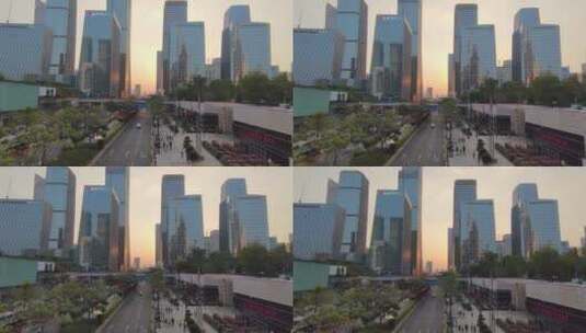 深圳市市中心的楼群傍晚之前的样子高清在线视频素材下载