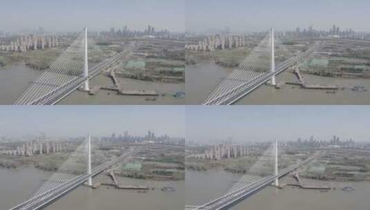 南京长江大桥五桥航拍素材高清在线视频素材下载