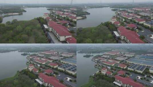 202204，杭州仁和水厂航拍高清在线视频素材下载