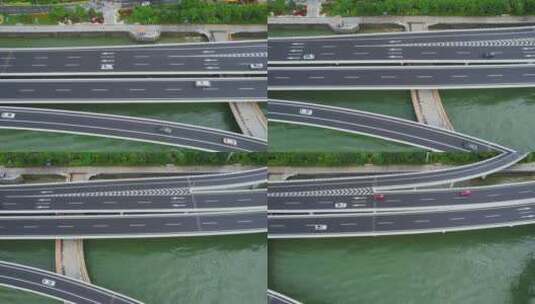 厦门航拍演武大桥建筑风光高清在线视频素材下载