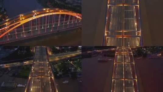 佛山东平大桥夜景高清在线视频素材下载
