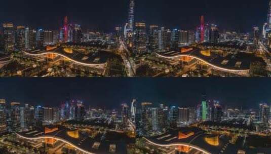 深圳城市夜景航拍高清在线视频素材下载