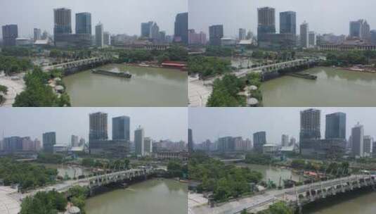 航拍杭州西湖文化广场高清在线视频素材下载