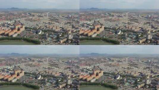 城市上空的俯瞰全景高清在线视频素材下载