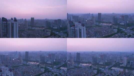 广州城市夕阳落日航拍风光高清在线视频素材下载