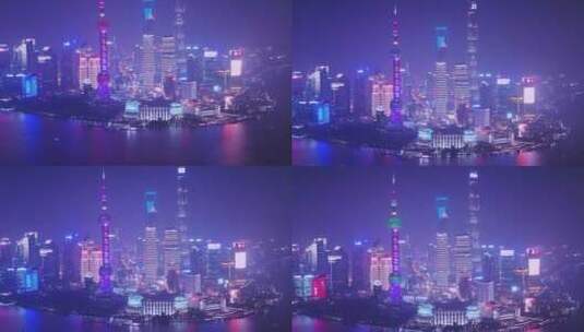 上海陆家嘴夜景高清在线视频素材下载