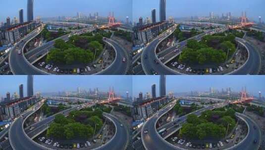 南昌城市景观八一大桥高清在线视频素材下载