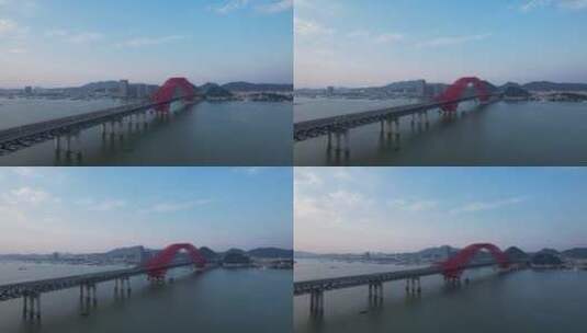 4K航拍广州明珠湾大桥城市基建地标实拍视频高清在线视频素材下载