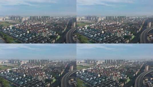 浙江义乌苏溪城市风光4K航拍高清在线视频素材下载