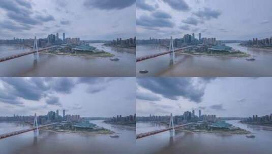 多云天气下的重庆江北嘴延时高清在线视频素材下载