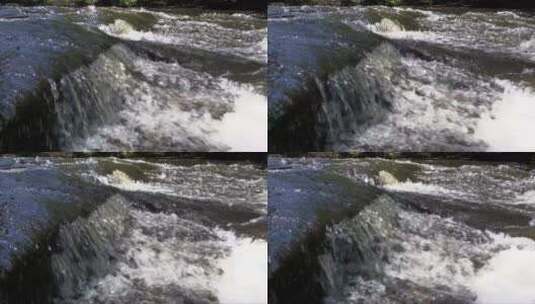 溪水快速流动的景色高清在线视频素材下载