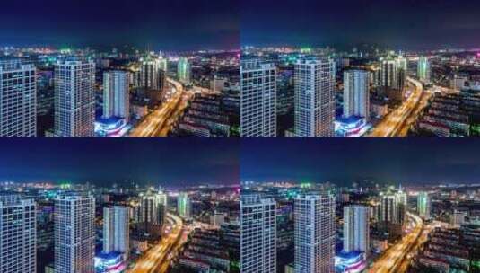 济南顺河高架夜景延时高清在线视频素材下载