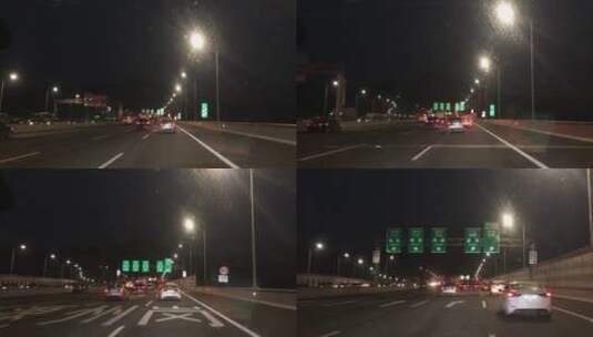 夜间行驶高速公路行驶过程高清在线视频素材下载