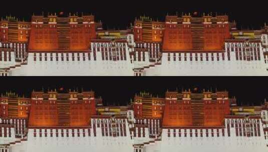 西藏拉萨布达拉宫夜景特写高清在线视频素材下载