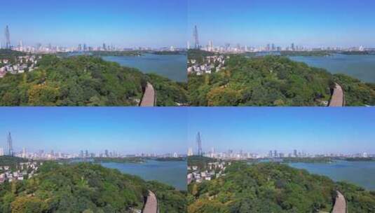 南京市九华山公园航拍风光高清在线视频素材下载