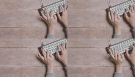 脑键盘上打字的手高清在线视频素材下载