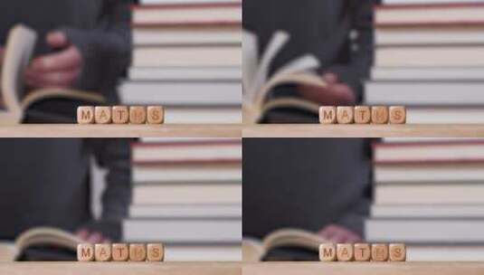 用木制字母立方体拼写的单词高清在线视频素材下载