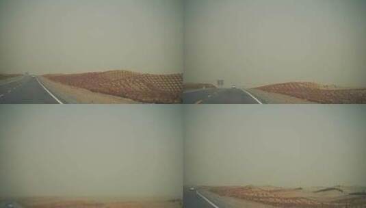 汽车在沙漠公路行驶行车记录仪驾驶第一视角高清在线视频素材下载