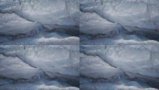 冰面裂缝慢镜头旋转运动特写高清在线视频素材下载