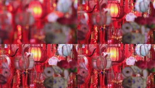 春节元宵节喜庆红色挂件高清在线视频素材下载