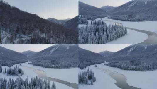 冬季景区航拍高清在线视频素材下载