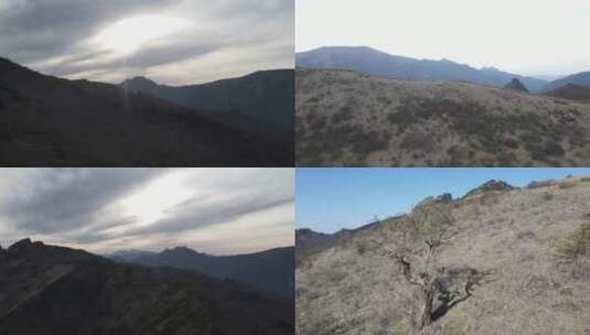 秦岭山顶山川环境自然风光航拍高清在线视频素材下载
