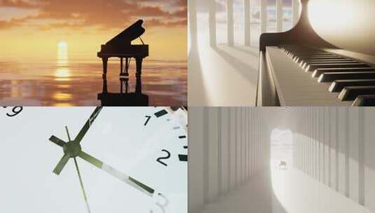 钢琴 音乐 优美 空间 意境高清在线视频素材下载
