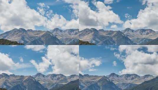 阿尔卑斯山脉上空的蓝天白云高清在线视频素材下载